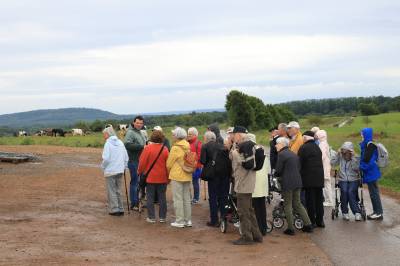 Informative Feldbegehung: Die CDU-Seniorenunion erhält vor Ort spannende Einblicke in die ökologisch bewirtschafteten Flächen des Betriebs Gutjahr bei Diefenbach.