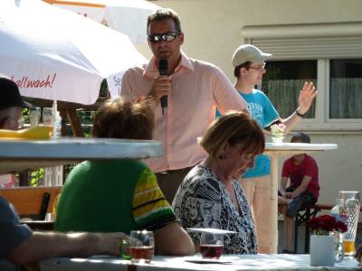 Der Bundestagsabgeordnete und Wahlkreiskandidat beantwortete Fragen der Gste. 